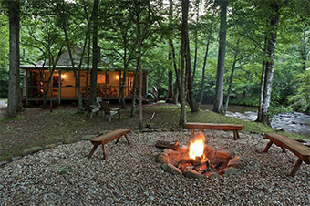 laughing waters 2 bedroom cabin in blue ridge ga by Morning Breeze Cabin Rentals